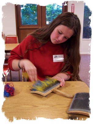 Devon blending on hand cards.
